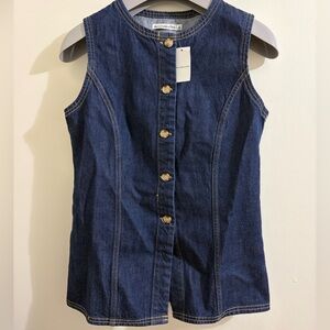 NWT Abercrombie & Fitch Dark Blue Denim Top